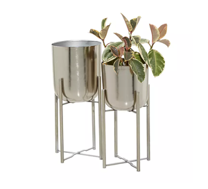 Planteur noir mat pour pots de fleurs, support en métal pour jardin multi-taille, vente en gros, - Product Image 3