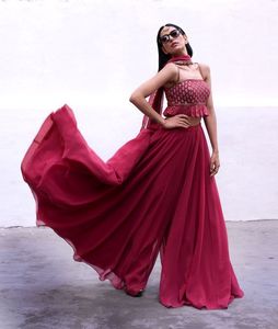 Vestido corto elegante de estilo indio/paquistaní, ropa de fiesta, pantalón, chaqueta con hermoso aplique, trabajo para fiesta/boda = 2020 - Product Image 1