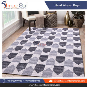 Vente à chaud de tapis rectangle en laine et coton moderne fait à la main de fabricant indien avec support en latex pour la maison et l'hôtel - Product Image 5