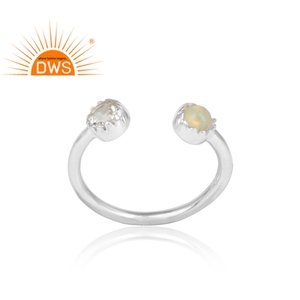 Opale éthiopienne naturelle et Quartz, pierre précieuse, en argent Sterling 925, fabrication de bijoux, nouvelle collection - Product Image 2