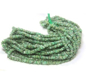 Cuentas Heishi Sueltas de Alta Calidad AAA de 16 Pulgadas, Piedra Esmeralda Natural Facetada de 5 mm, Cuentas Verdes con Color 100% Natural - Product Image 3