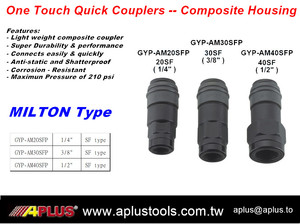 APLUS GYP-AM30SFP ONE TOUCH rapide mâle air coupleur, matériel en plastique PA66,, 3/8 "filetage mâle - Product Image 4