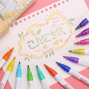 8 Colors Double Line <b>Pen</b> <b>Outline</b> <b>Pen</b> for Card Making, Birthday Greeting, Painting, DIY Art Crafts <b>Metallic</b> Markers <b>Pens</b> - Product Image 2