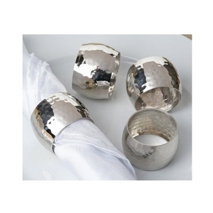 Anillo de latón con estampado de logotipo personalizado, servilletas chapadas en plata de tortuga, Estilo vintage, elegante, venta al por mayor - Product Image 3