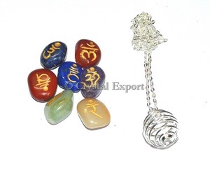 จี้หินอาเกตแกะสลักลายดอกไม้แห่งชีวิต ศิลปะพื้นบ้านอินเดีย - Product Image 5