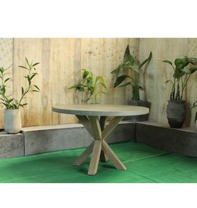 Table basse ronde moderne en marbre pour salon, en ciment et bois, mobilier de salon moderne - Product Image 1