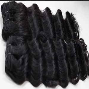 Extensions de cheveux indiens bruts Remy Deep Wave Machine Double Weft Bundles 5x5 Full Cuticle Aligned Natural Wavy Straight Hair - Product Image 4
