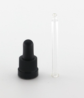 Vente en gros de pipette en verre à extrémité droite de compte-gouttes de soins de la peau en plastique inviolable Din 18mm