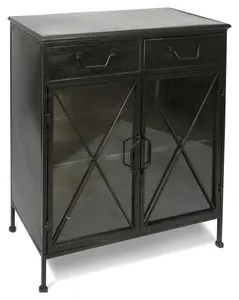 Antique Handmade Industrial Iron Mango Wood Sideboard with Drawers Beautifully Designed Cabinet for Home Storage