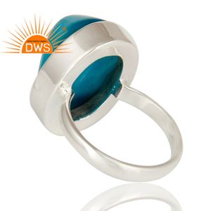 Anillo de piedras preciosas Druzy azul natural, anillo de plata fina de ley para mujer, proveedor de joyería de plata al por mayor, Colección Vintage - Product Image 3