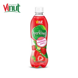 Strawberry Juice Drink Sparkling Fruit <b>Beverage</b> With Pulp PET Bottle 11.1 fl oz VINUT For Wholesale - Product Image 1