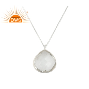 Collier en cristal en forme de perle de première qualité, magnifique pendentif fait à la main, en argent, de styliste, bijoux - Product Image 1
