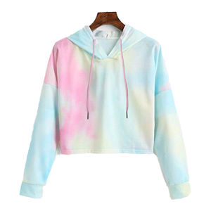 Sudadera con capucha corta de algodón informal para mujer con manga recortada, Sudadera corta de verano, Sudadera corta fina de otoño para chicas adolescentes - Product Image 4