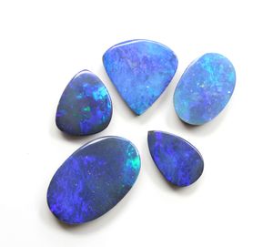 Cabujón de ópalo de fuego australiano Natural doblete blanco negro plata colores mezcla suave forma 20mm 9mm fabricación de joyas IGI certificado - Product Image 2