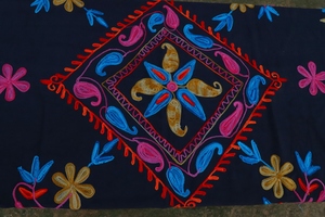 Modern Suzani Embroidered Woven Cotton Customizable Jaipur Handicraft <b>Table</b> <b>Mat</b> for <b>Table</b> Set with Napkin - Product Image 2