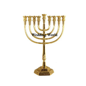 Menorah de qualité supérieure, nouveau Design décoratif, bougeoir à huit bras, traditionnel indien, élégant, nouveau Look - Product Image 1