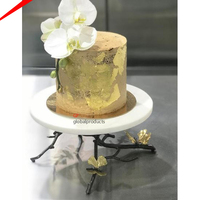 Hochzeit dekorative weiße Marmor runde Torten ständer mit Gold Metall Schmetterling Basis stehen für Tisch dekoration