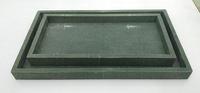 Plateau de service DAPHOCO Modèle 039 pour café, gris clair, anthracite, taupe, 0,3x0,15x0,035, en faux cuir shagreen, pour restaurant, fabriqué au Vietnam