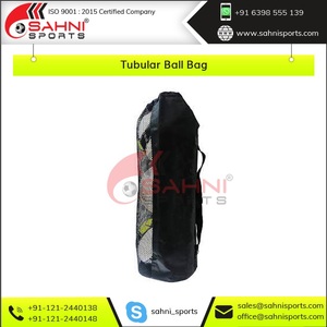 Bolsa de balón de fútbol tubular con panel de malla de tela de poliéster resistente con asa de transporte ajustable para diferentes productos de fútbol Deportivo - Product Image 3