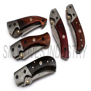 Couteaux pliants de damas faits à la main, appareil de poche à motif torsadé Lot de 5 pièces (smk1255) - Product Image 5