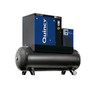Compresor de aire de Quincy, máquina de compresor de aire de tornillo rotativo QGS10 de poco ruido con secador, 7.5kw