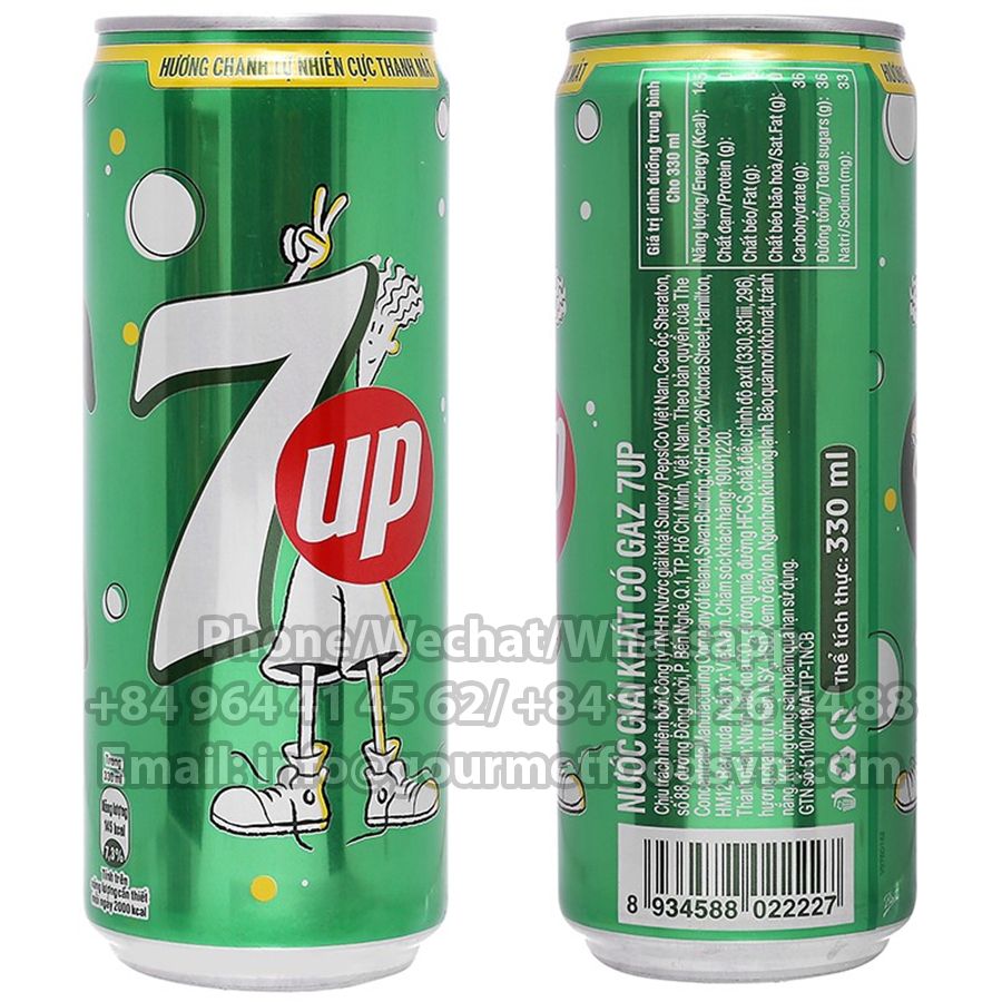 7UP известь для безалкогольных напитков может 330 мл/оптовик конвеерная машина для розлива газированных напитков из Вьетнама и оптовой продажи безалкогольных напитков может