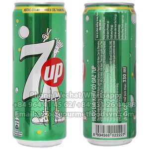 Basique — canette de boisson gazeuse 7UP, 330ml, boissons carbonées du Vietnam et vente en gros - Product Image 1