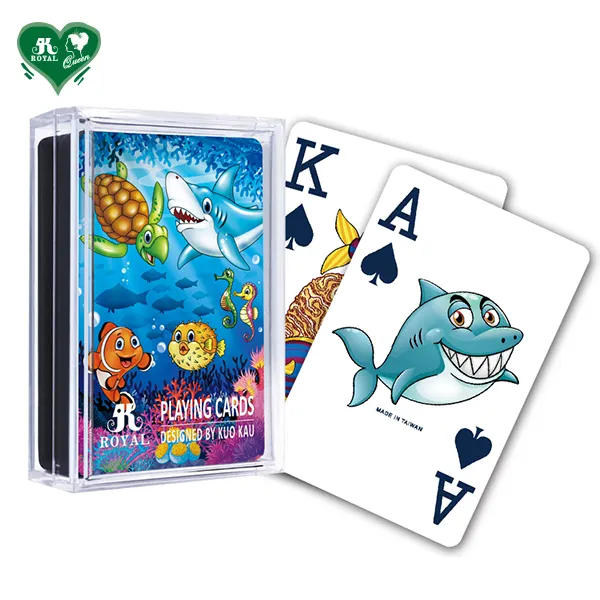Okyanus dünya deniz altında eğitim plastik oyun kartları ve Poker