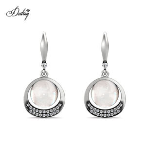 Pendientes Largos con Piedra Lunar Hipoalergénicos y Libres de Níquel para Mujer, Joyería <span class=keywords><strong>Destiny</strong></span> - Product Image 2