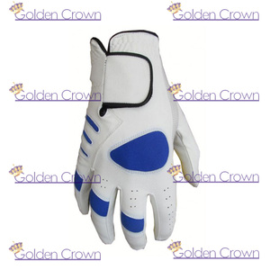 Gants de golf en cuir blanc, cabreta coloré de haute qualité - Product Image 2