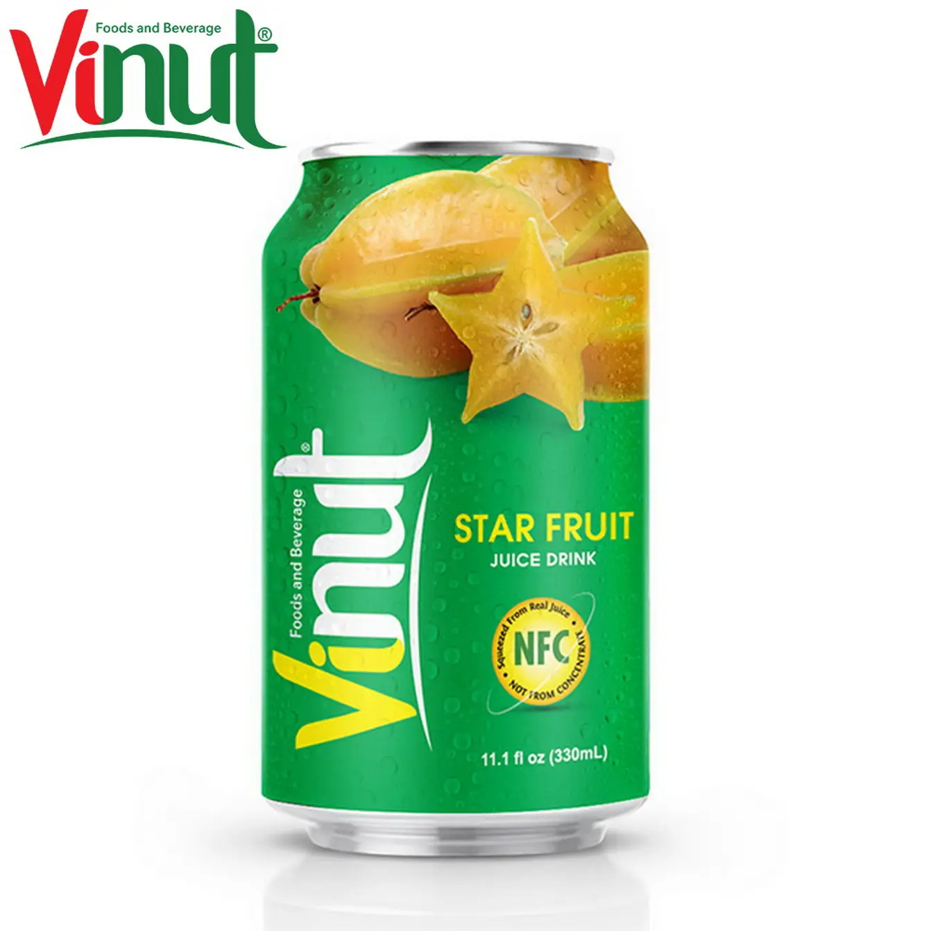 330ml VINUT Can (Tinned) Original Taste Star Fruit Juice Factories OEM Brand High Quality Ready to Export
