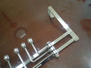 Modern Chrome Plated Steel Bathroom <b>Door</b> Coat <b>Hanger</b> Living Room Corner Mounted <b>Clothes</b> Rack - Product Image 3