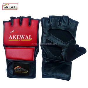 AKEWAL Gants de boxe MMA à moitié de haute qualité en cuir 100% avec logo personnalisé et également disponibles en cuir synthétique - Product Image 6