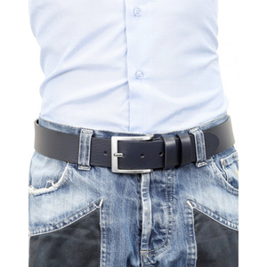 Cinturón azul de lujo para hombre de cuero italiano genuino 100%, caja de etiqueta privada de 4cm/1,57 pulgadas de alta calidad con logotipo personalizable, venta de 6 uds. - Product Image 2