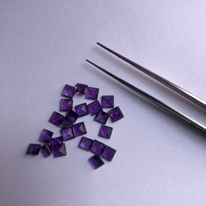6mm naturel améthyste africaine à facettes coupe carrée pierres précieuses semi-précieuses en gros pierres en vrac fabrication de bijoux collier pendentifs - Product Image 2