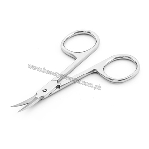 Ciseaux professionnels courbés pour cuticules, en acier inoxydable, pour droitiers, personnalisables, avec manche coloré et tranchant - Product Image 2