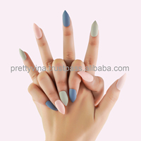 HELIOS 24 pièces, plusieurs couleurs, ABS, forme amande, super stiletto, ongles à presser couvrants, colle japonaise, ODM OEM, personnalisables