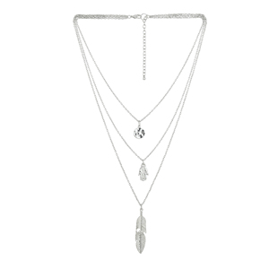 Haute qualité plaqué or 3 multi-brins collier femmes Style tendance émotion motif Imitation perle fêtes mariages à la main - Product Image 1