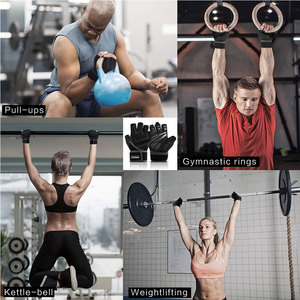 Guantes de gimnasia personalizados para hombre y mujer, protección de palma completa para entrenamiento de fitness, levantamiento de pesas, culturismo - Product Image 3