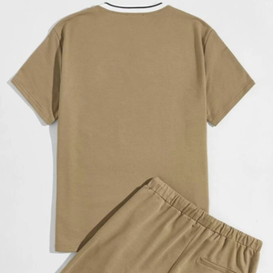 2022 Summer Streetwear Collection Conjuntos de camisetas y pantalones cortos de algodón 100% para hombres con logotipo personalizado Estilo formal de Bangladesh - Product Image 1