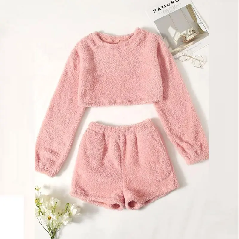 New Wholesale High Quality OEM Women Lounge Sleep Wear Set Teddy Loungewear Women Sleeping Wear By Inspire Apparel