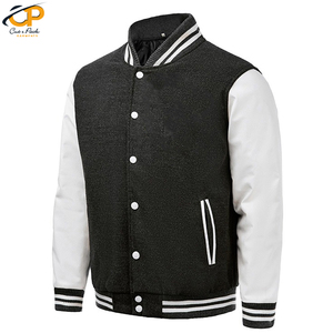 Chaquetas universitarias de lana de alta calidad para hombres con manga larga con estampado de letras Entrega rápida para el invierno - Product Image 3