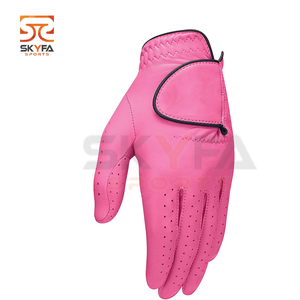Guantes de Golf de piel auténtica Cabretta suaves y transpirables con logotipo bordado personalizado, 100% guantes deportivos de piel de oveja de alta calidad - Product Image 1