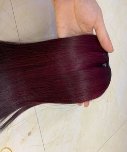 เวียดนามเบอร์กันดีสีต่อผม100% ที่ยังไม่ได้ไม่มียุ่งเหยิงไม่มีการปลดด้วยราคาขายส่ง2022 - Product Image 2