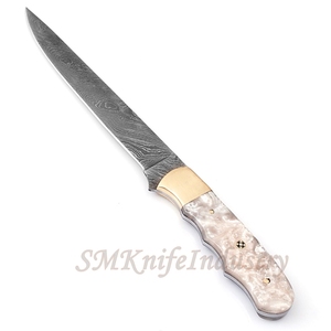 New Style Custom Hand Forged Damascus Fillet knife With leather Sheath cover (smk1648) - Product Image 4
