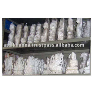 Statues de Dieu et de Déesse en marbre blanc italien - Product Image 1