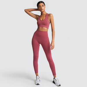 New Women Knit Seamless Yoga Leggings High Waisted <b>Tummy</b> <b>Control</b> Gym Leggings Sports Pants Fitness Workout Leggings - Product Image 2