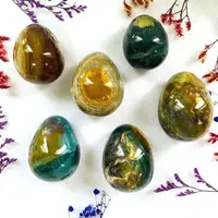 Pedra de ovo de jasper para decoração, pedra de cristal natural de alta qualidade