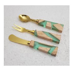 Ensemble de couverts artisanaux indiens, 10 pièces, prix de gros en vrac, cuillère en acier plaqué or, fourchette, couteau, coutellerie - Product Image 2