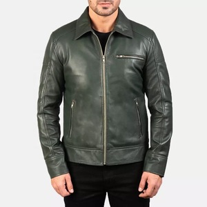 plus Size Leather Jackets Custom Design Logo <b>Black</b> Solid Color Slim Fit Design Leather Jackets For Boys - Product Image 1